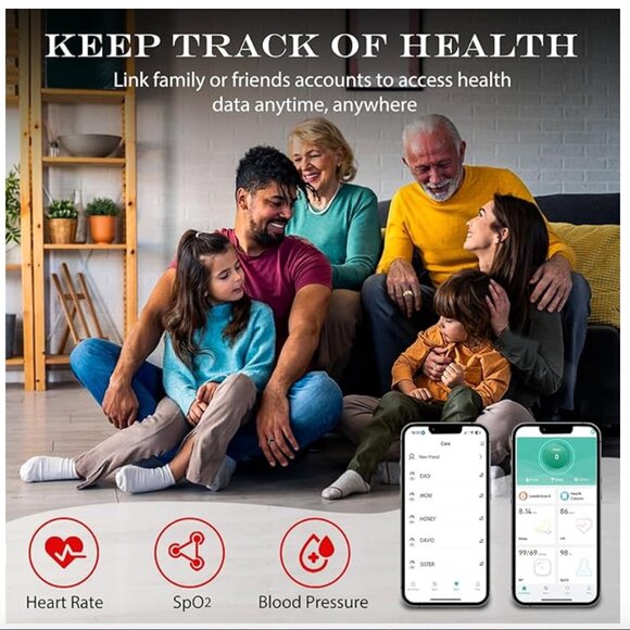 Smart Ring, Health Monitoring Heart, Steps, Calories - Silver Size 8 New - Picture 6 of 9